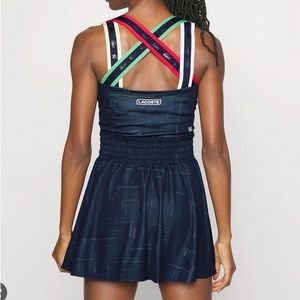 NWT Lacoste Appliquéd stretch-jersey tennis dress (navy blue) (Fr38 / US6)